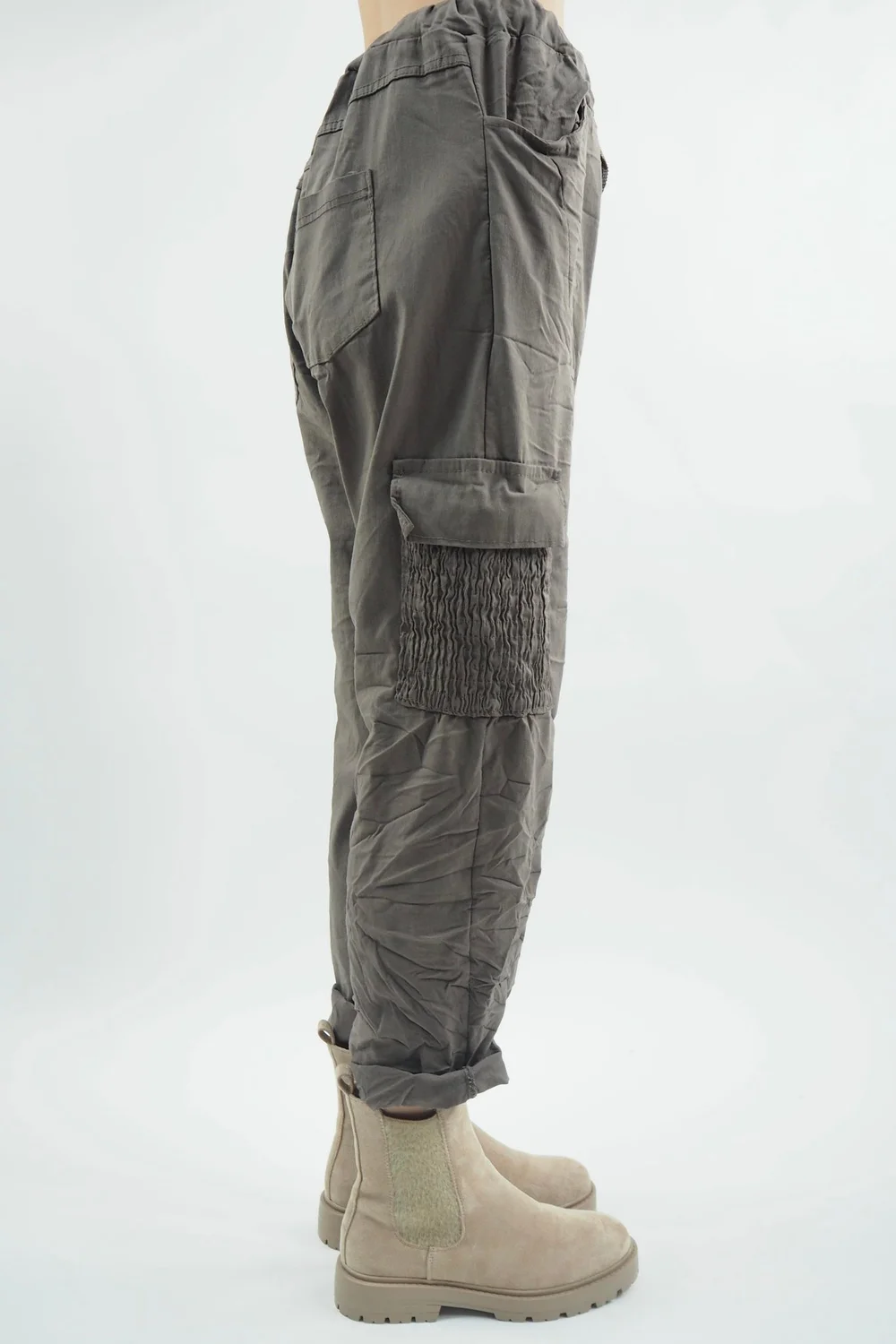 Made In Italy GiGi Cargo Magic Trouser Earth 5 Made In Italy GiGi Cargo Magic Trouser Earth - Image 3