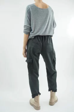 Made In Italy GiGi Cargo Magic Trouser Graphite Grey -Fashion Women's Store made in italy gigi cargo magic trouser graphite07.jpg