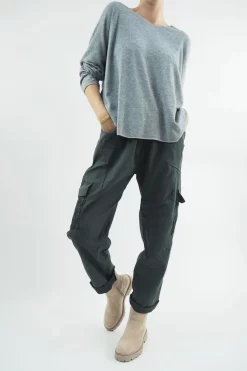 Made In Italy GiGi Cargo Magic Trouser Graphite Grey -Fashion Women's Store made in italy gigi cargo magic trouser graphite08.jpg