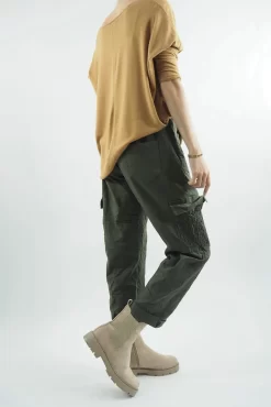 Made In Italy GiGi Cargo Magic Trouser Khaki -Fashion Women's Store made in italy gigi cargo magic trouser khaki06.jpg