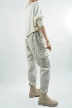 Made In Italy GiGi Cargo Magic Trouser Stone -Fashion Women's Store made in italy gigi cargo magic trouser stone06.jpg