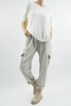 Made In Italy GiGi Cargo Magic Trouser Stone -Fashion Women's Store made in italy gigi cargo magic trouser stone08.jpg