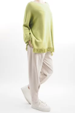 Fashion Women's Store -Fashion Women's Store made in italy halo fringe box knit top olive zing 2.jpg