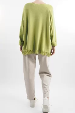 Made In Italy Halo Fringe Box Knit Top Olive Zing -Fashion Women's Store made in italy halo fringe box knit top olive zing 3.jpg