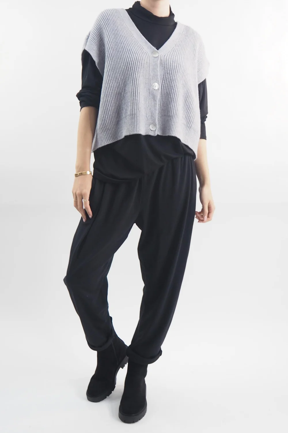 Made In Italy Halo Half A Cardi Grey Marl 3 Made In Italy Halo Half A Cardi Grey Marl