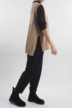 Made In Italy Halo Knit Tank Top Camel -Fashion Women's Store made in italy halo knit tank camel 3.jpg