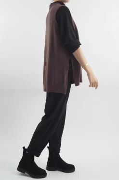 Made In Italy Halo Knit Tank Top Chocolate -Fashion Women's Store made in italy halo knit tank chocolate 3.jpg