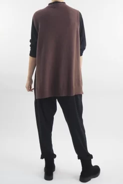 Made In Italy Halo Knit Tank Top Chocolate -Fashion Women's Store made in italy halo knit tank chocolate 4.jpg