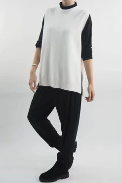 Made In Italy Halo Knit Tank Top Ecru -Fashion Women's Store made in italy halo knit tank ecru 2.jpg