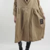 Made In Italy Hope Lapel Smock Mac Soft Camel
