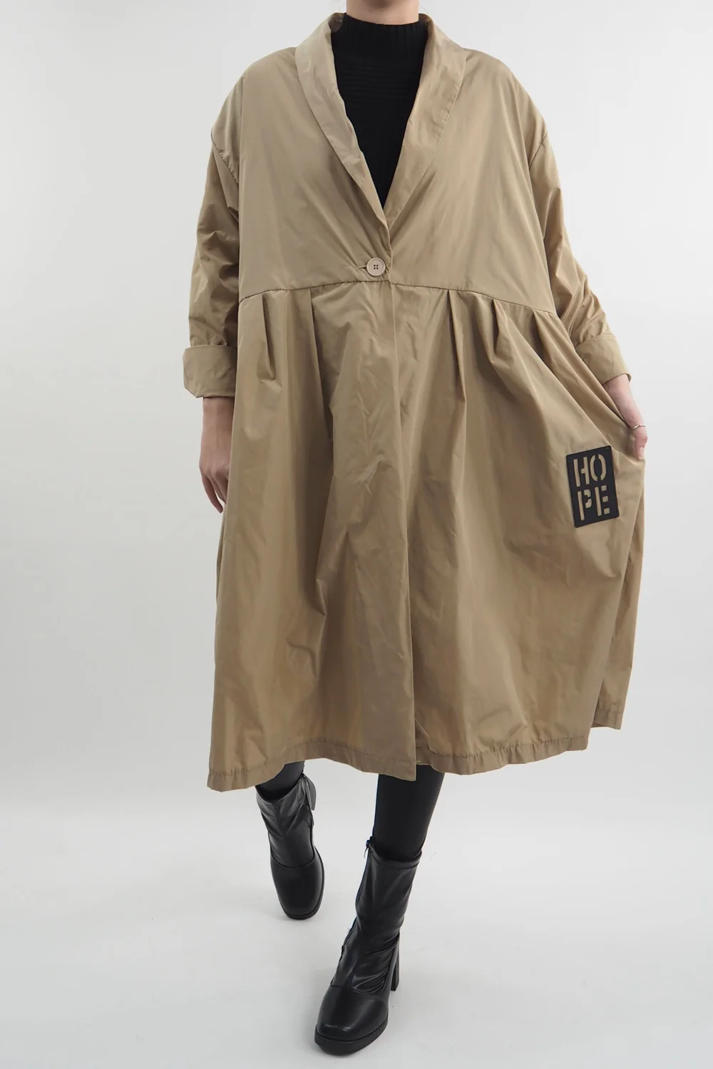 Made In Italy Hope Lapel Smock Mac Soft Camel 3 Made In Italy Hope Lapel Smock Mac Soft Camel