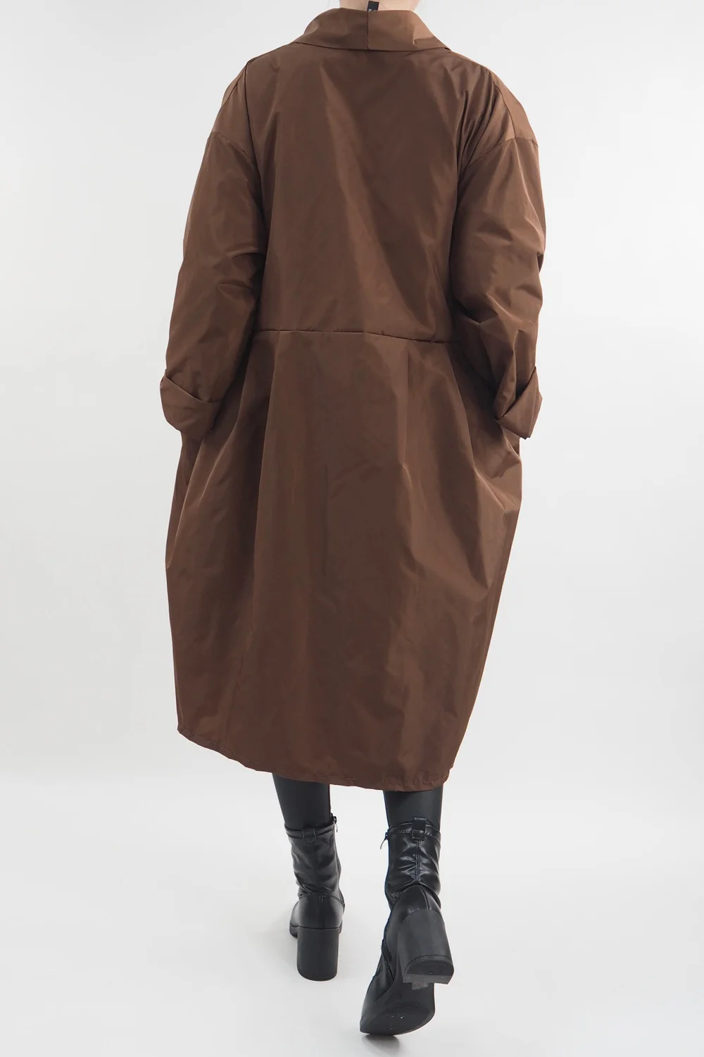 Made In Italy Hope Lapel Smock Mac Chestnut 5 Made In Italy Hope Lapel Smock Mac Chestnut - Image 3
