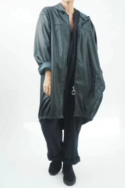 Made In Italy Hope Leather Look Parker Black //