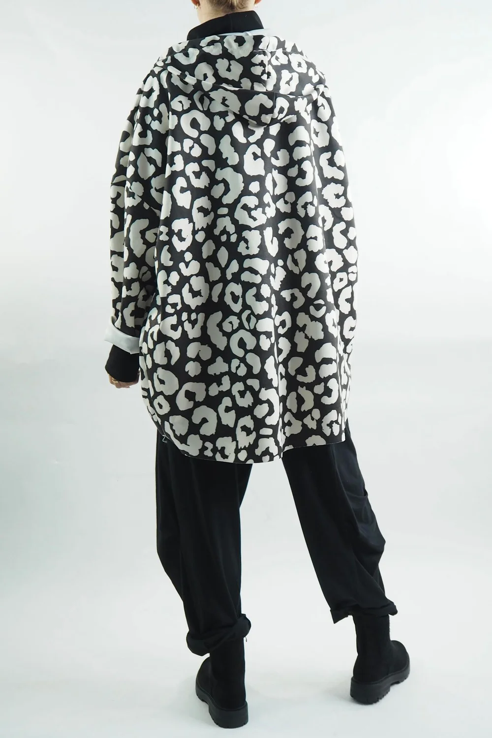 Made In Italy Hope Moleskin Touch Leopard Cocoon Jacket Mono 5 Made In Italy Hope Moleskin Touch Leopard Cocoon Jacket Mono - Image 3