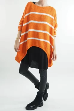 Made In Italy Hush Breton Grunge Knit Top Marmalade -Fashion Women's Store made in italy hush breton grunge knit marmalade204.jpg