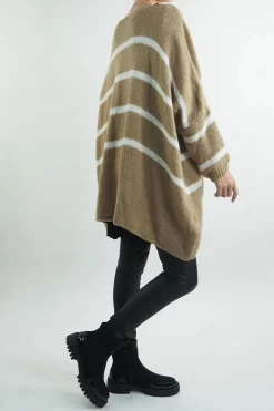 Made In Italy Hush Breton Grunge Knit Top Toast -Fashion Women's Store made in italy hush breton grunge knit toast202.jpg