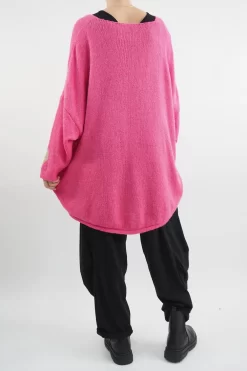 Made In Italy Hush Heart Of Gold Knit Top Hot Pink -Fashion Women's Store made in italy hush heart of gold knit hot pink03.jpg