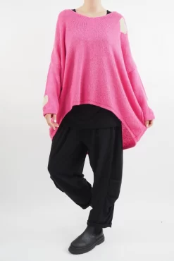 Made In Italy Hush Heart Of Gold Knit Top Hot Pink -Fashion Women's Store made in italy hush heart of gold knit hot pink04.jpg