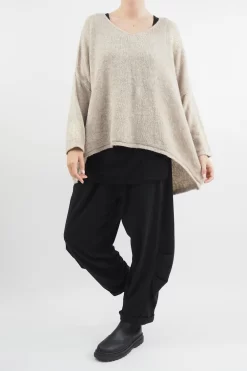 Made In Italy Hush Heart Of Gold Knit Top Oatmeal -Fashion Women's Store made in italy hush heart of gold knit oatmeal04.jpg