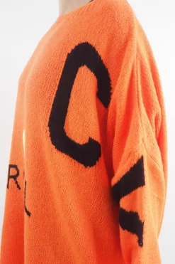 Made In Italy Hush Rock N Roll Knit Top Orange -Fashion Women's Store made in italy hush rock n roll knit orange04.jpg