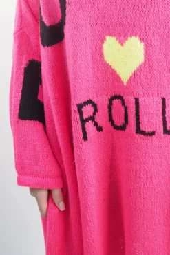 Made In Italy Hush Rock N Roll Knit Top Pink -Fashion Women's Store made in italy hush rock n roll knit top pink06.jpg