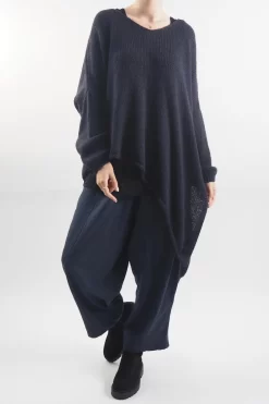 Made In Italy Hush Super Slant Knit Top Ink