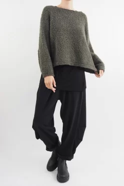 Made In Italy Hygge Boucle Knit Top Bonsai