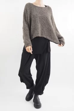 Made In Italy Hygge Boucle Knit Top Earth