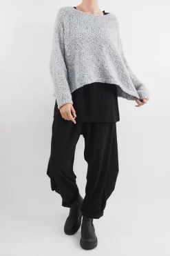 Made In Italy Hygge Boucle Knit Top Grey Marl