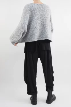 Made In Italy Hygge Boucle Knit Top Grey Marl -Fashion Women's Store made in italy hygge boucle knit top grey marl13.jpg