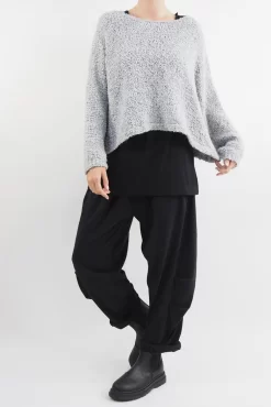 Made In Italy Hygge Boucle Knit Top Grey Marl -Fashion Women's Store made in italy hygge boucle knit top grey marl14.jpg