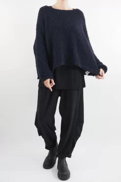 Made In Italy Hygge Boucle Knit Top Ink