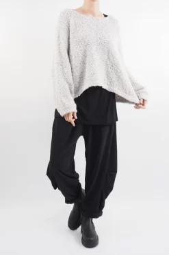 Made In Italy Hygge Boucle Knit Top Oatmeal