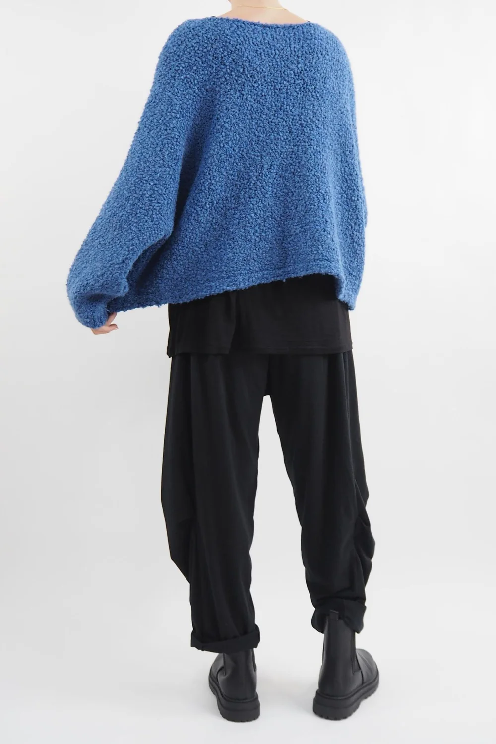 Made In Italy Hygge Boucle Knit Top Soft Cobalt 5 Made In Italy Hygge Boucle Knit Top Soft Cobalt - Image 3