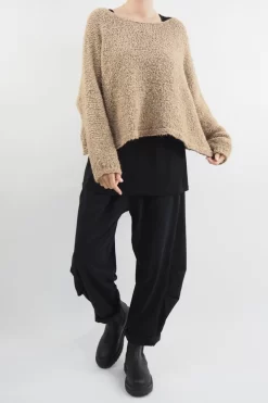 Made In Italy Hygge Boucle Knit Top Toast