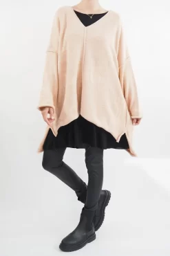 Made In Italy Inside Out Knit Top Ballet Blush Pink -Fashion Women's Store made in italy inside out knit ballet blush04.jpg