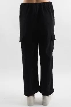 Made In Italy Jumbo Softie Stretch Cord Cargo Pant Black -Fashion Women's Store made in italy jumbo softie stretch cord cargo pant black 4.jpg