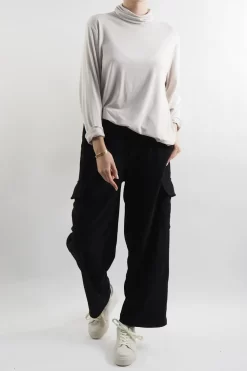 Made In Italy Jumbo Softie Stretch Cord Cargo Pant Black -Fashion Women's Store made in italy jumbo softie stretch cord cargo pant black 5.jpg