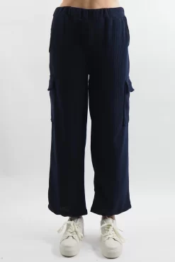 Made In Italy Jumbo Softie Stretch Cord Cargo Pant Ink