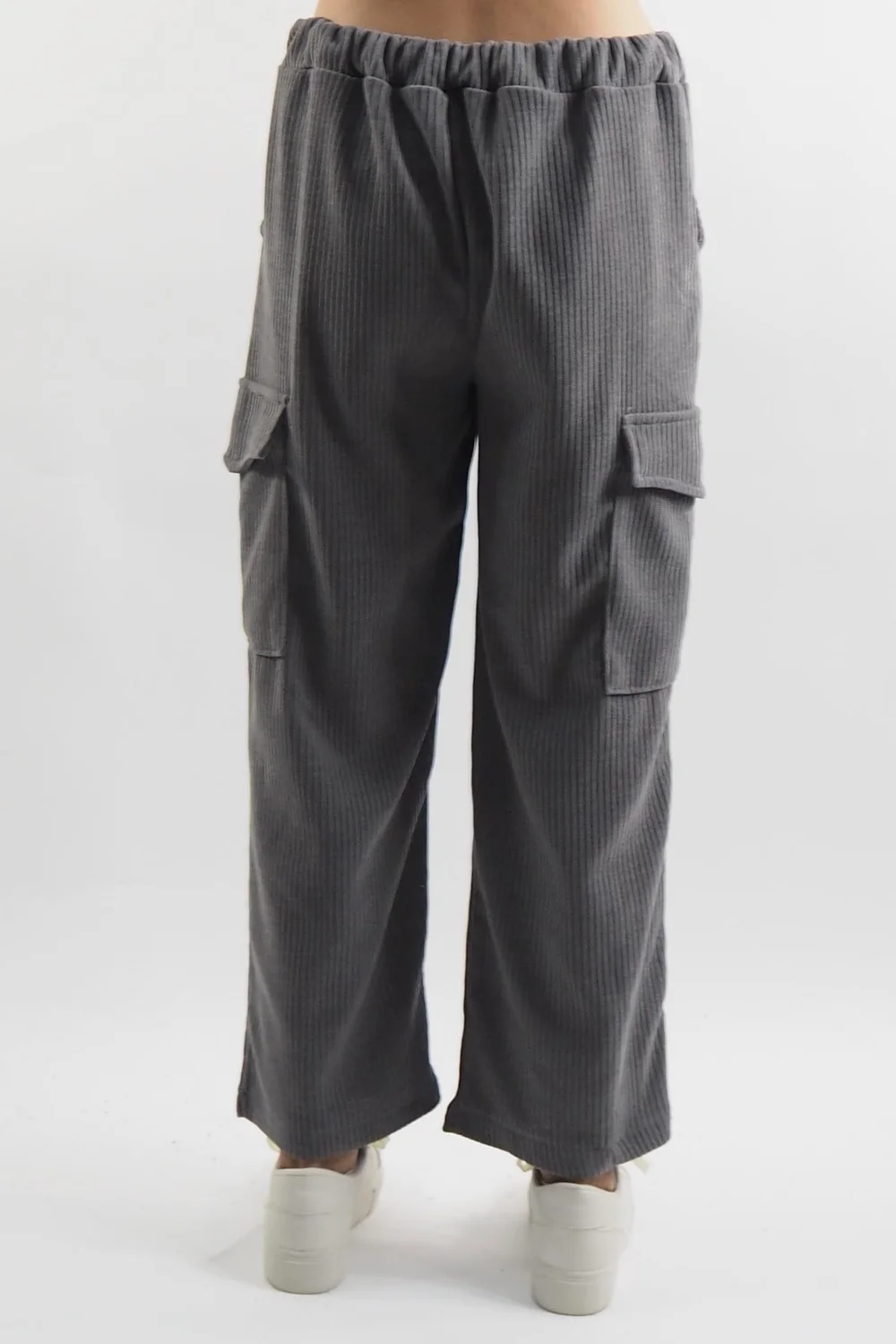 Made In Italy Jumbo Softie Stretch Cord Cargo Pant Storm 6 Made In Italy Jumbo Softie Stretch Cord Cargo Pant Storm - Image 4