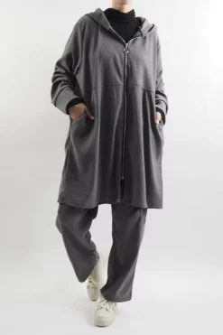 Made In Italy Jumbo Softie Stretch Cord Long Zip Jacket Storm -Fashion Women's Store made in italy jumbo softie stretch cord long zip jacket storm 3.jpg