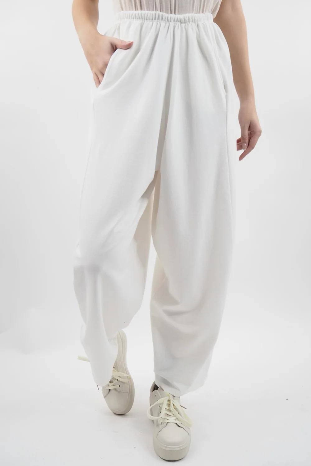 Made In Italy Lagenlook Classic Cocoon Pant Ecru 3 Made In Italy Lagenlook Classic Cocoon Pant Ecru