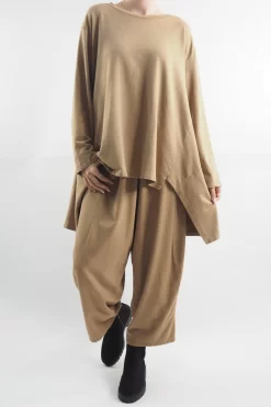 Made In Italy Lagenlook Classic Cocoon Pant Toast -Fashion Women's Store made in italy lagenlook classic cocoon pant toast 05.jpg