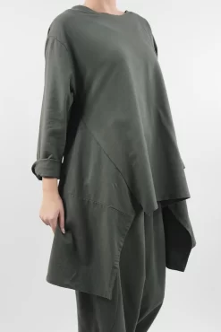 Made In Italy Lagenlook Classic Cut Out Sweatshirt Bonsai -Fashion Women's Store made in italy lagenlook classic cut out sweatshirt bonsai02.jpg