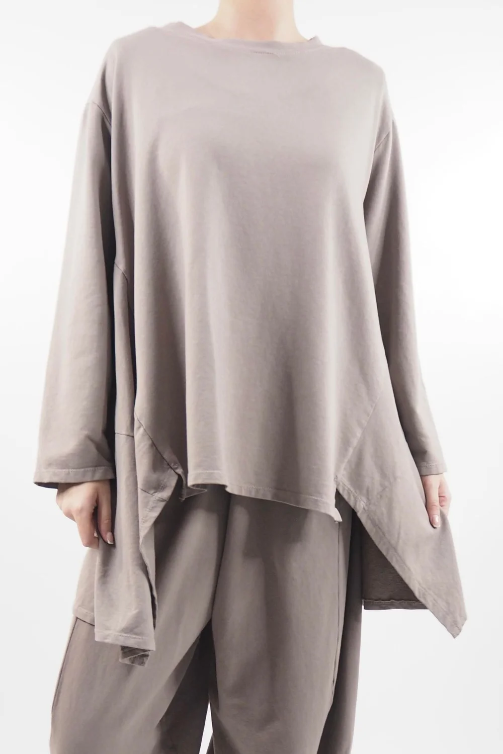 Made In Italy Lagenlook Classic Cut Out Sweatshirt Mushroom 3 Made In Italy Lagenlook Classic Cut Out Sweatshirt Mushroom