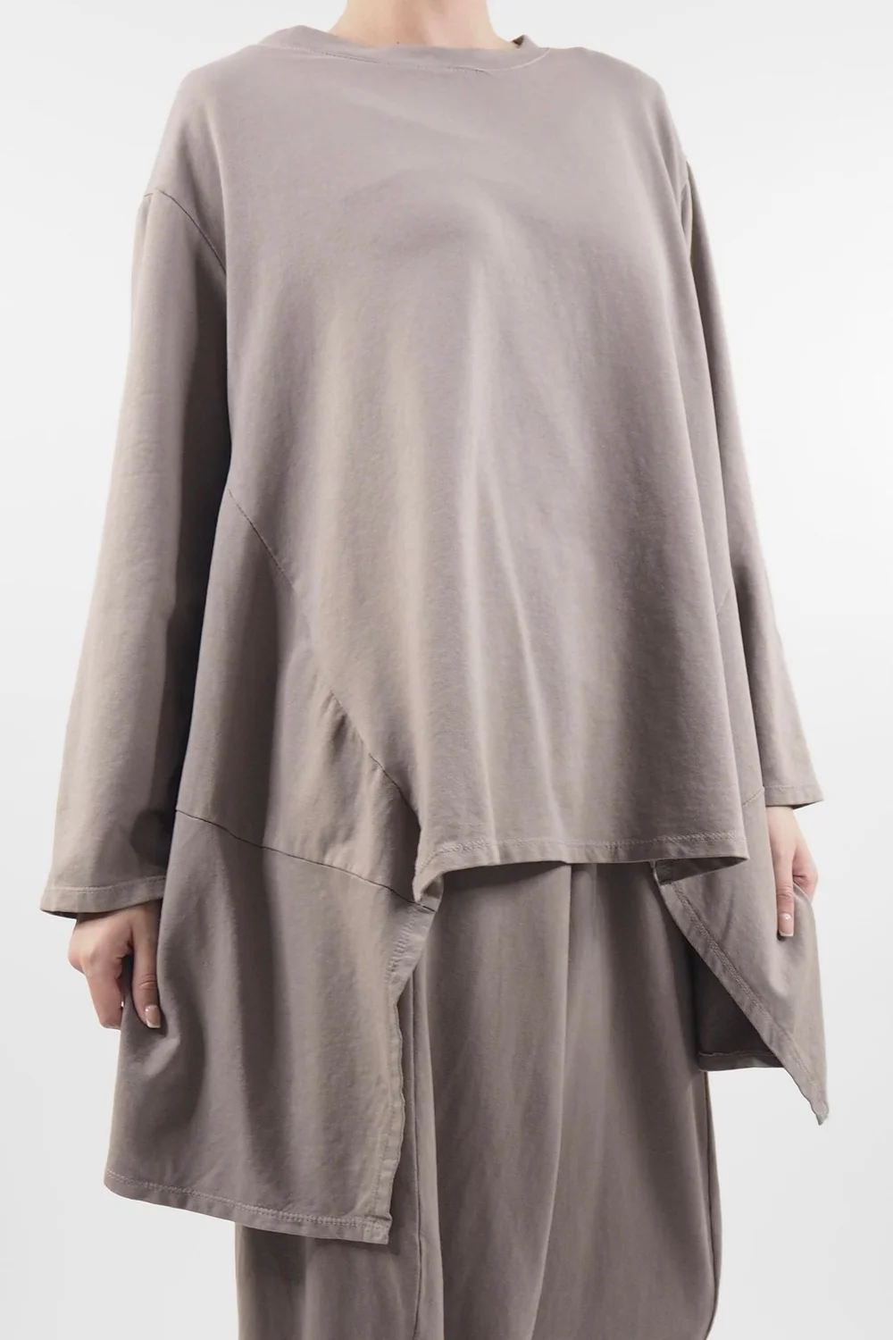 Made In Italy Lagenlook Classic Cut Out Sweatshirt Mushroom 4 Made In Italy Lagenlook Classic Cut Out Sweatshirt Mushroom - Image 2