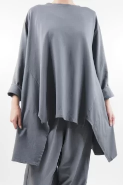 Made In Italy Lagenlook Classic Cut Out Sweatshirt Storm