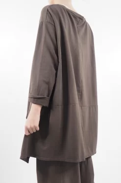 Made In Italy Lagenlook Classic Cut Out Sweatshirt Truffle -Fashion Women's Store made in italy lagenlook classic cut out sweatshirt truffle03.jpg