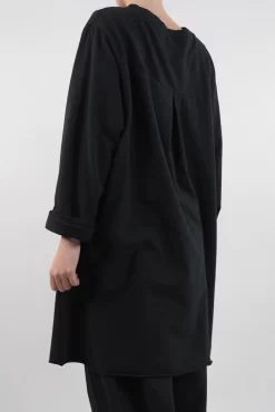 Made In Italy Lagenlook High Low Pocket Sweatshirt Black -Fashion Women's Store made in italy lagenlook high low pocket sweatshirt black13.jpg