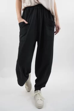 Made In Italy Lagenlook Shelby Cocoon Pant Black /
